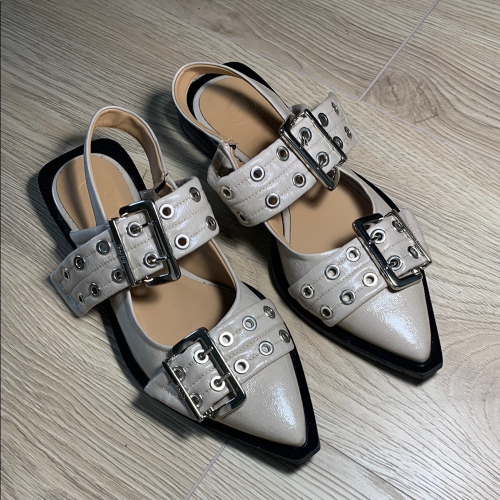 GANNI Ballerina Flat - Taupe